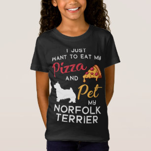 Norfolk Terrier Hund Pizza älskare ägare Julafton  T Shirt