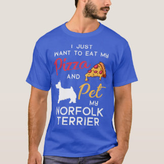Norfolk Terrier Hund Pizza Älskare Owner Julafton T Shirt
