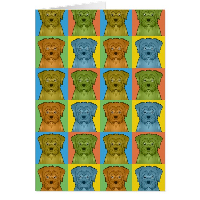 Norfolk Terrier Hund Tecknad Pop-Art Hälsningskort (Framsidan)