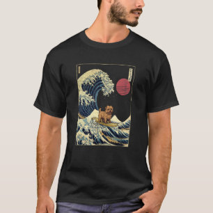 Norfolk Terrier Japanska Kanagawa Wave-Surfa Hund T Shirt