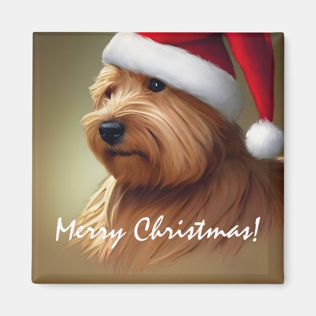 Norfolk Terrier jul Magnet (Framsidan)