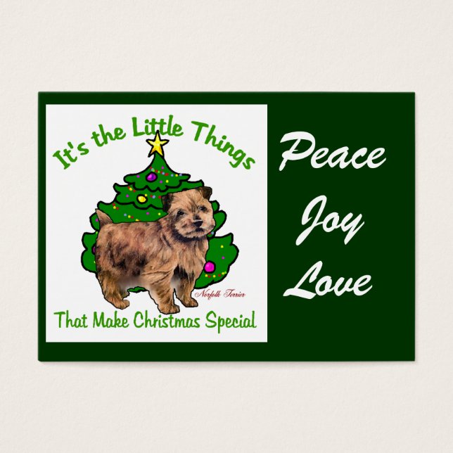 Norfolk Terrier-julgåvor Visitkort (Framsidan)