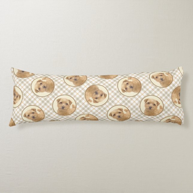 Norfolk Terrier Painting Cute Original Pet Hund Ar Kroppskudde (Framsidan)