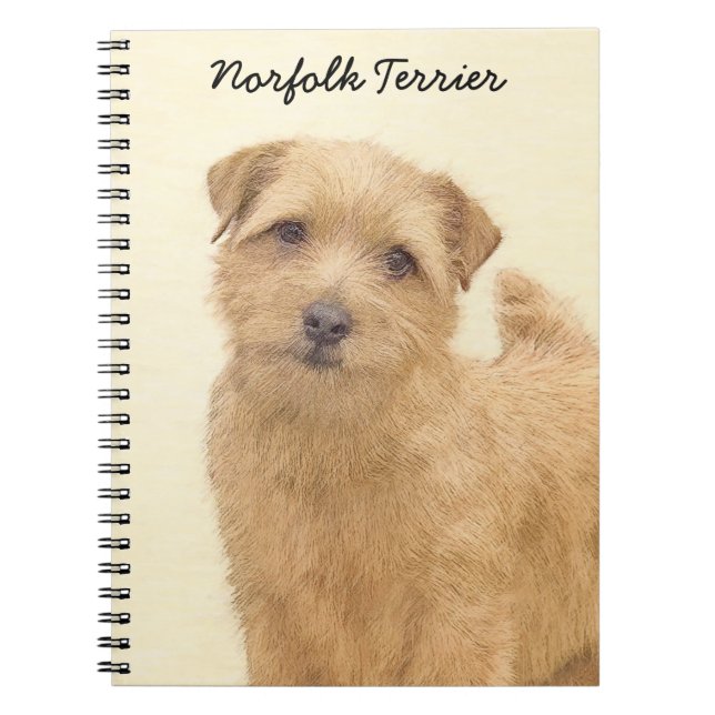 Norfolk Terrier Painting - Original Hund Art Anteckningsbok (Framsidan)
