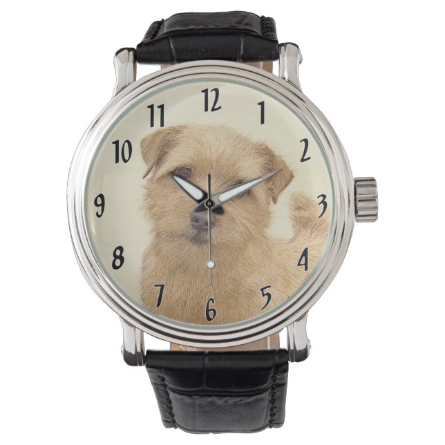 Norfolk Terrier Painting - Original Hund Art Armbandsur (Framsida)