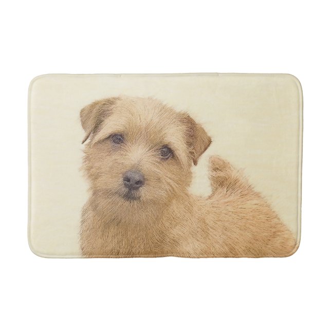 Norfolk Terrier Painting - Original Hund Art Badrumsmatta (Framsidan)