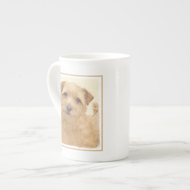 Norfolk Terrier Painting - Original Hund Art Benporslin Mugg (Framsida vänster)