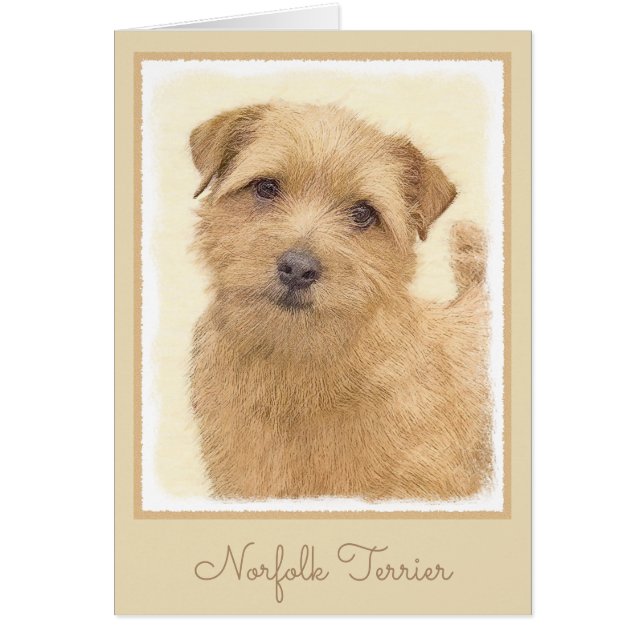 Norfolk Terrier Painting - Original Hund Art Hälsningskort (Framsidan)