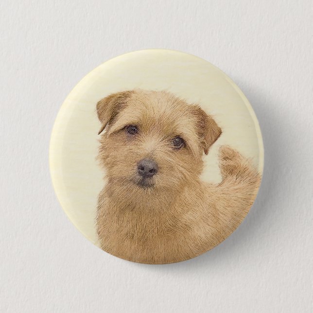 Norfolk Terrier Painting - Original Hund Art Knapp (Framsida)