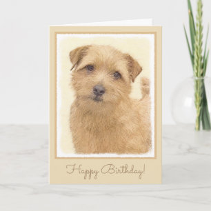 Norfolk Terrier Painting - Original Hund Art Kort