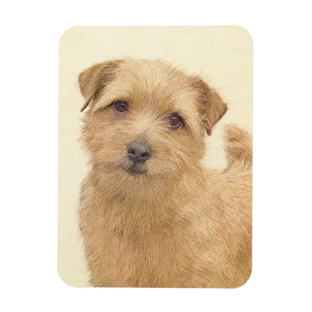 Norfolk Terrier Painting - Original Hund Art Magnet (Vertikal)