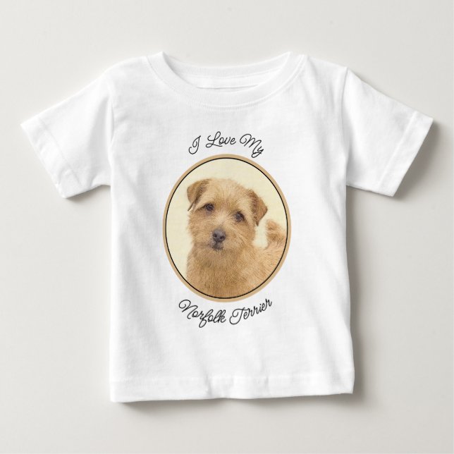 Norfolk Terrier Painting - Original Hund Art T Shirt (Framsida)