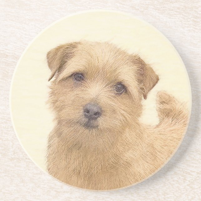 Norfolk Terrier Painting - Original Hund Art Underlägg (Framsidan)