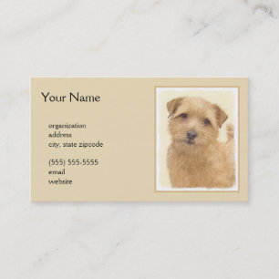 Norfolk Terrier Painting - Original Hund Art Visitkort