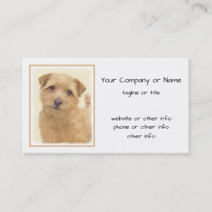 Norfolk Terrier Painting - Original Hund Art Visitkort