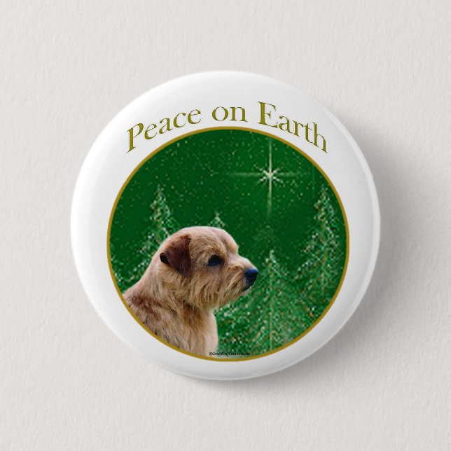 Norfolk Terrier Peace Knapp (Framsida)