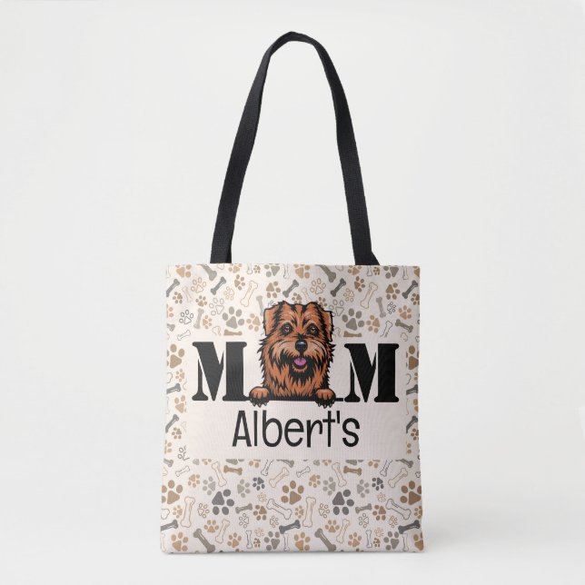 Norfolk Terrier Peeking Personlig Tygkasse (Framsida)