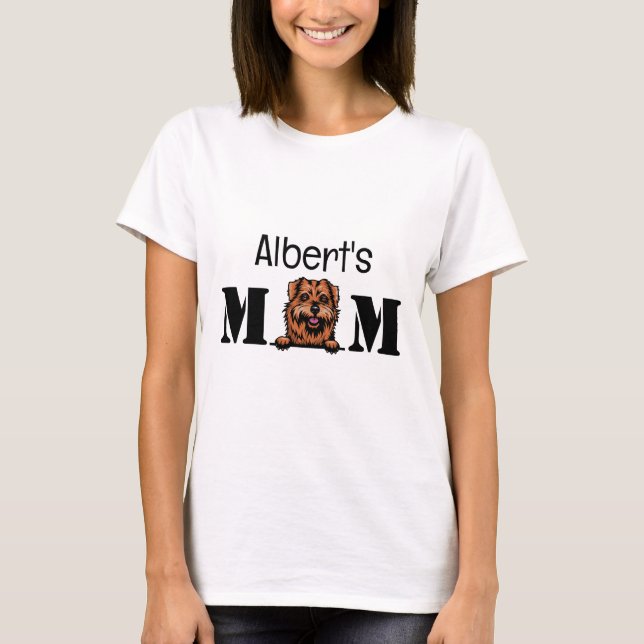Norfolk Terrier Personlig Mamma T Shirt (Framsida)