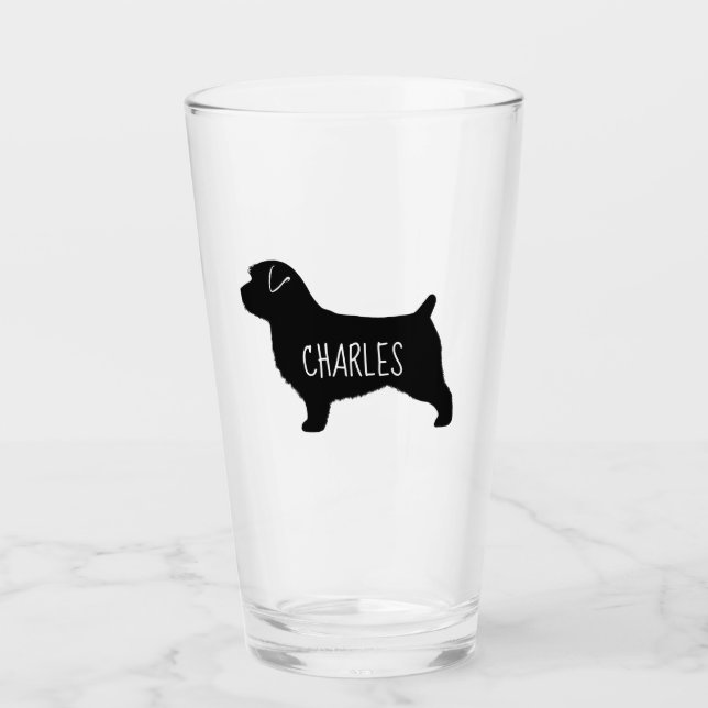 Norfolk Terrier Silhouette Personlig Hund älskare Glaskopp (Framsida)