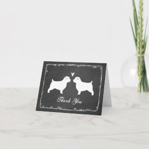 Norfolk Terrier Silhouettes Bröllop Tack Kort