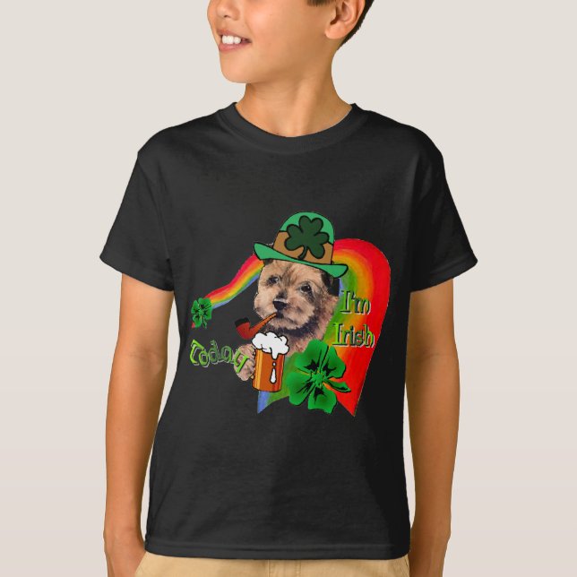 Norfolk Terrier St Patricks T Shirt (Framsida)