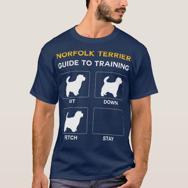 Norfolk Terrier to Training Hund Obedience Hund T Shirt (Framsida)