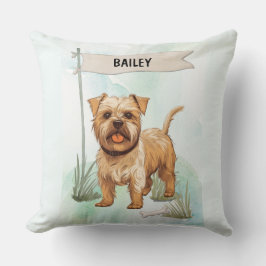 Norfolk Terrier Watercolor Personalized Dog Kudde