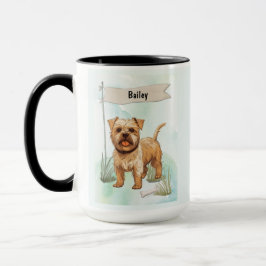 Norfolk Terrier Watercolor Personalized Dog Mugg