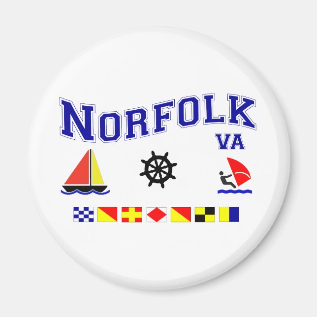 Norfolk VA Signal Flaggor Magnet (Framsidan)