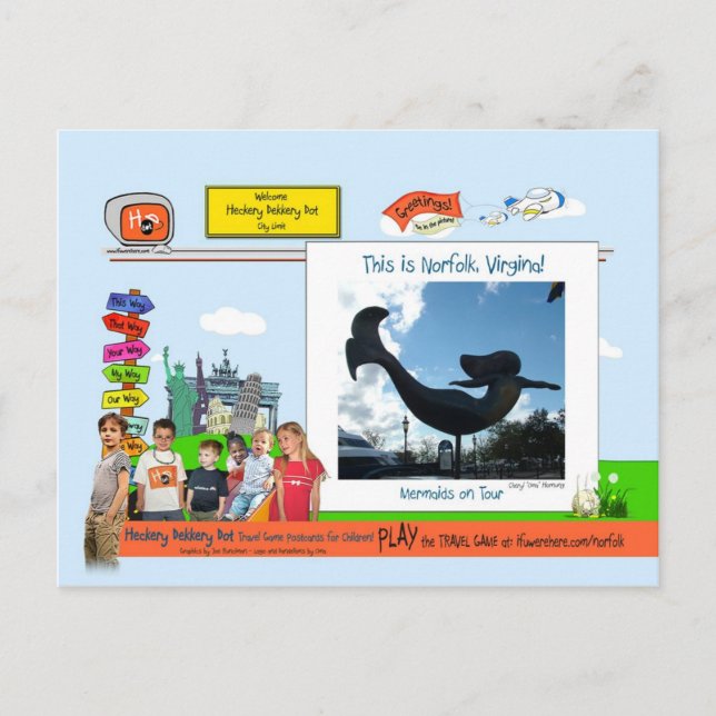 Norfolk, VA! Sjöjungfruar på Tour Vykort (Framsida)