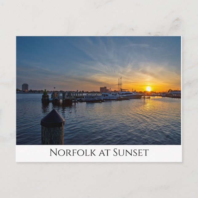 Norfolk vid Sunset Vykort (Framsida)