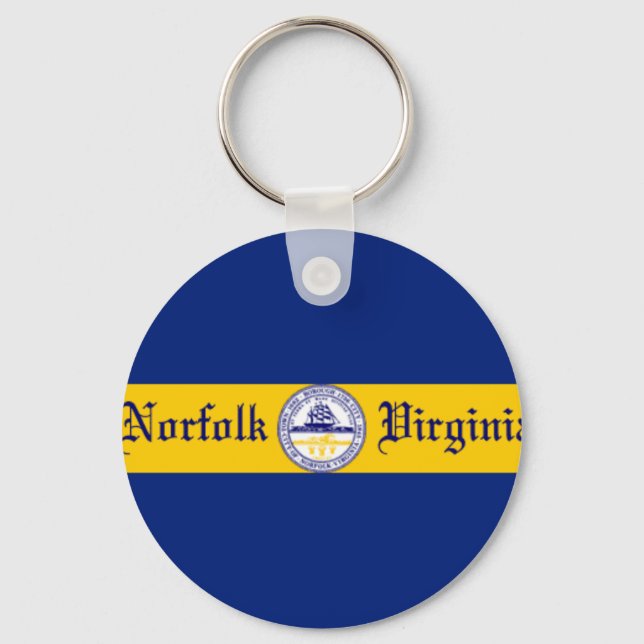 Norfolk (Virginia) City flagga Keychain Nyckelring (Framsida)