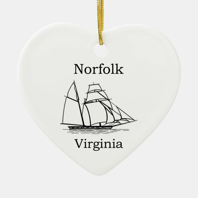 Norfolk Virginia högväxt fraktlogotyp Julgransprydnad Keramik (Framsidan)