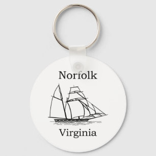 Norfolk Virginia högväxt fraktlogotyp Nyckelring