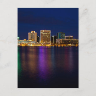 Norfolk Virginia horisont på natten Vykort