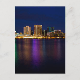Norfolk Virginia horisont på natten Vykort