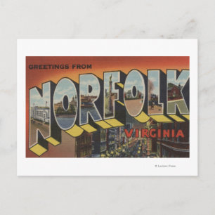 Norfolk, Virginia - Large Brev Scenes Vykort