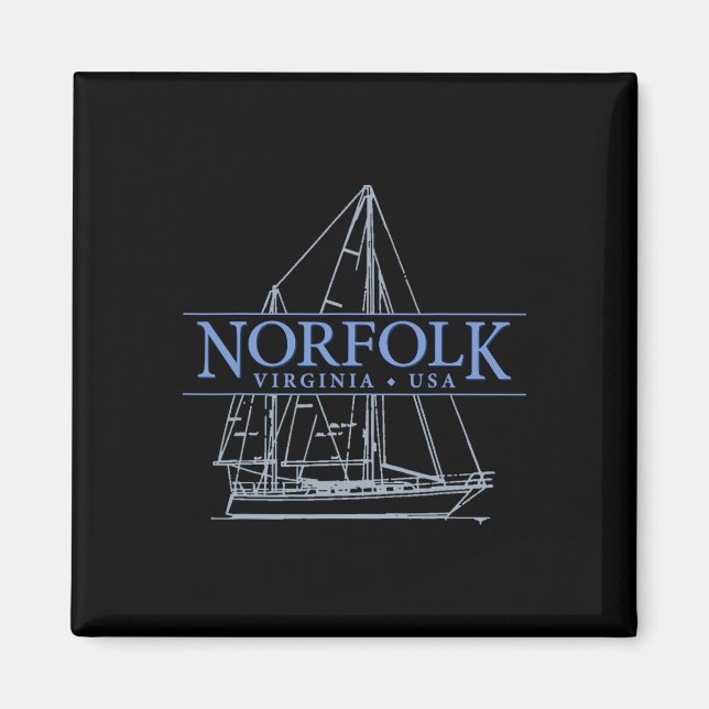 Norfolk Virginia Segling  Magnet (Framsidan)
