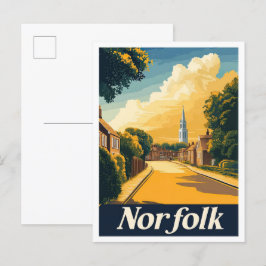 Norfolk Virginia USA Vintage resor Illustration Vykort