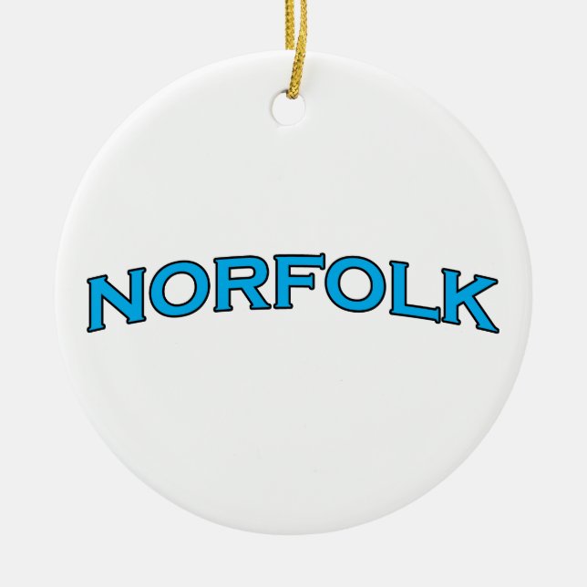 Norfolk Virginia välvd textlogotyp Julgransprydnad Keramik (Framsidan)