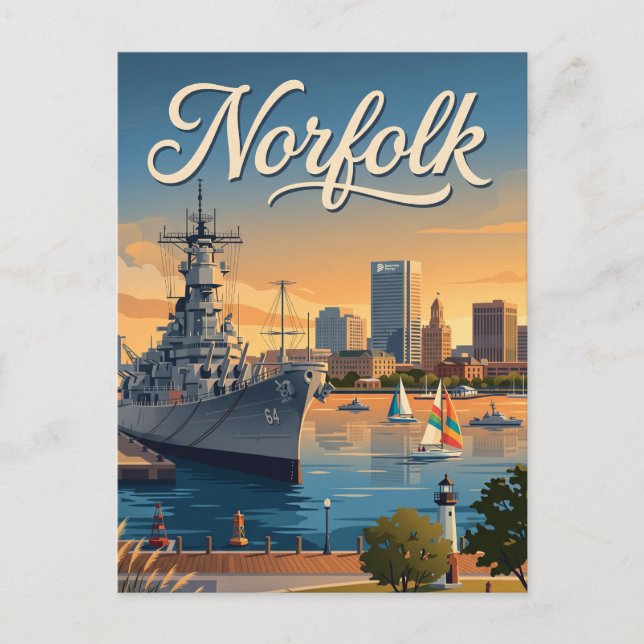 Norfolk, Virginia Vykort (Framsida)