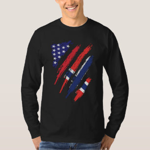 Norge Amerikansk Odlad Flagga USA Patriotiskt Kult T Shirt