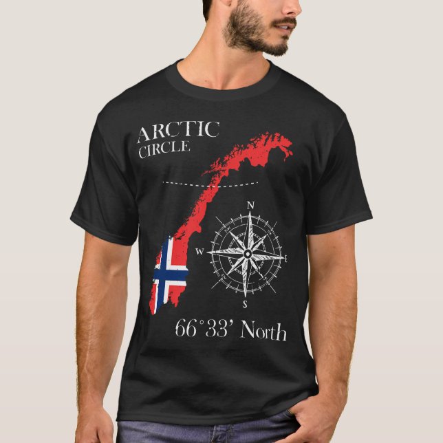 Norge Arktiska cirkeln - Polar Nord Norge T Shirt (Framsida)
