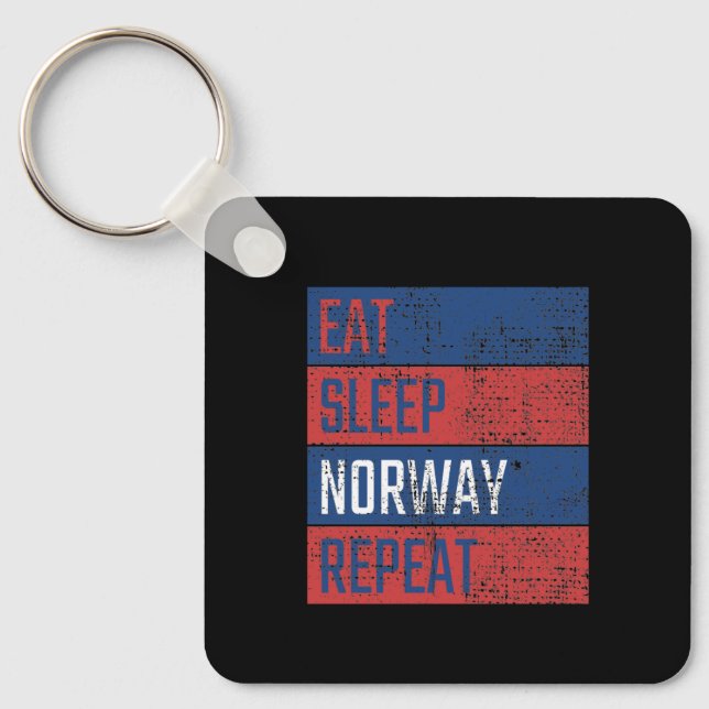 Norge - Ät Sov Norge Upprepa  Nyckelring (Framsida)