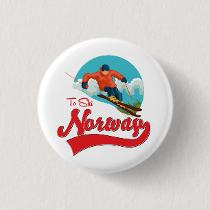 Norge att åka skidor logotyp. knapp