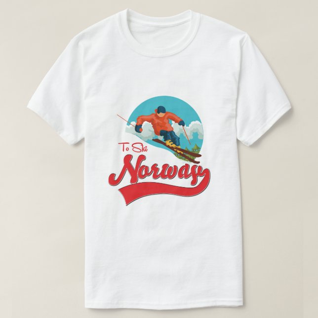 Norge att åka skidor logotyp. t shirt (Design framsida)