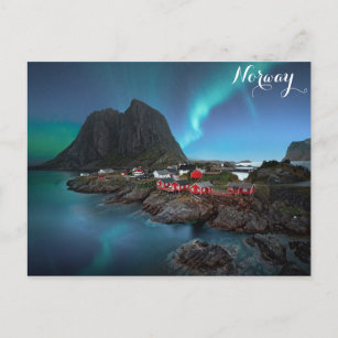 Norge Aurora Borealis norra Ljus Vykort
