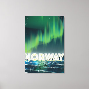 Norge Aurora Norrsken Resa Affisch Canvastryck