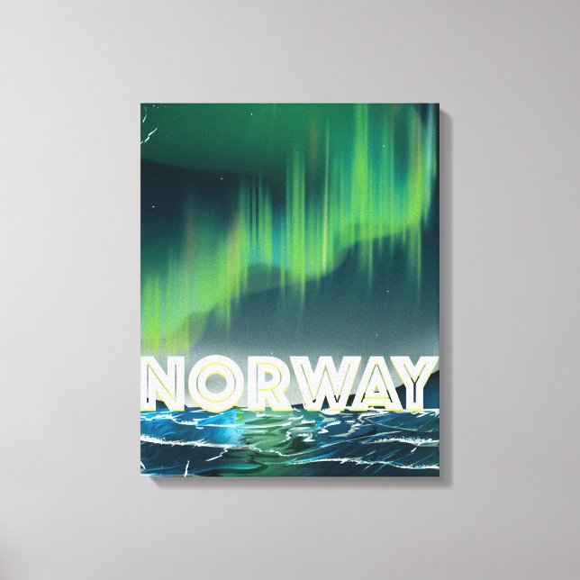 Norge Aurora Norrsken Resa Affisch Canvastryck (Framsida)
