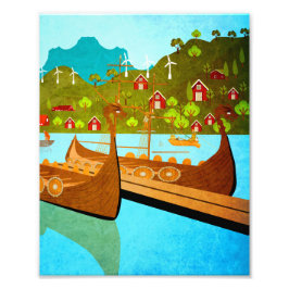 Norge av båtar fototryck